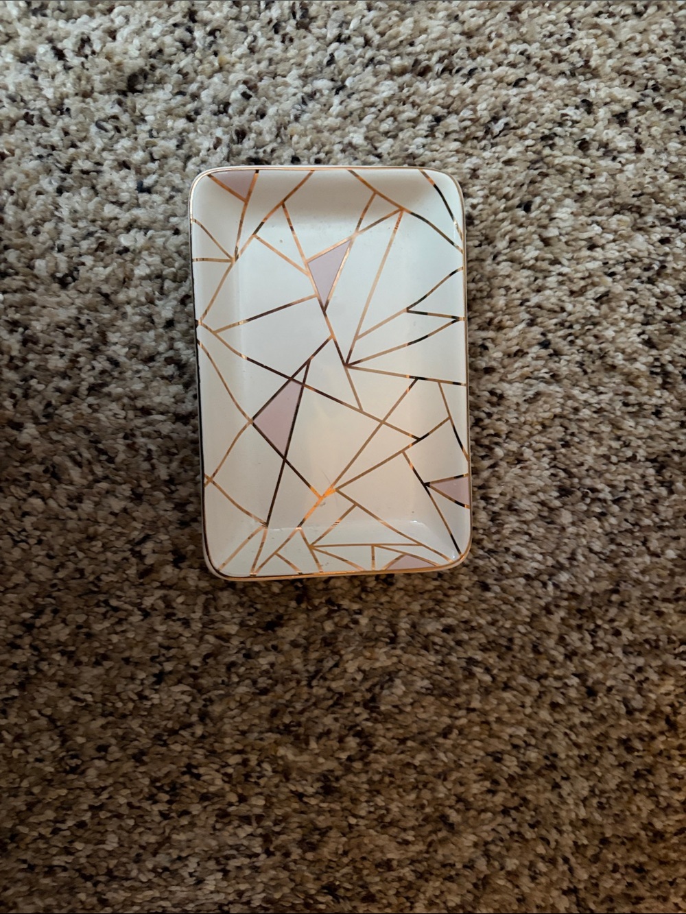 summer & rose White Ceramic Trinket Dish with Rose Gold Logo